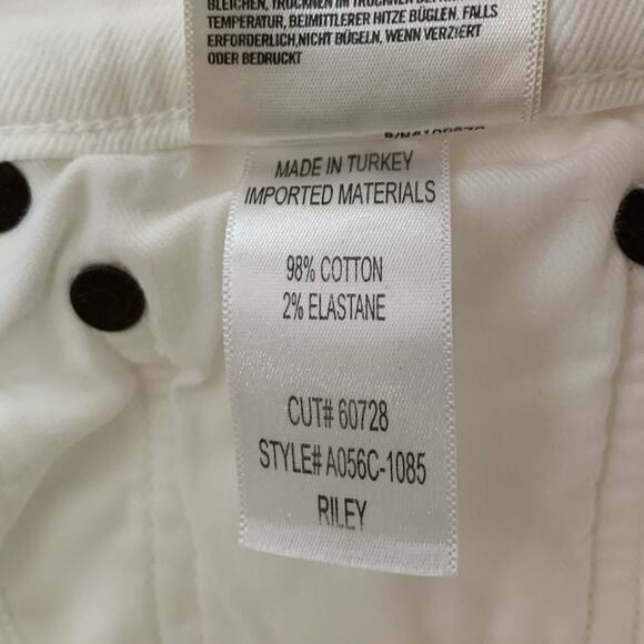 Agolde 25 Riley High Rise Straight Crop Stretch In Sour Cream White *flaw - Picture 9 of 10